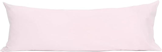 Sunflower Body Pillowcase 100% Cotton Long Pillow Cover/Case Envelope Closure 1 Pack, 21×54 inches Light Pink, Soft and Breathable