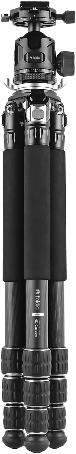 Heavy Duty Lightweight Tripods by foldio foldable studio, Portable Cell Phone & Camera Tripods with Phone Holder, for iPhone, Android, Tripod for Photo Video Shooting (Heavy Duty Tripod - Carbon)