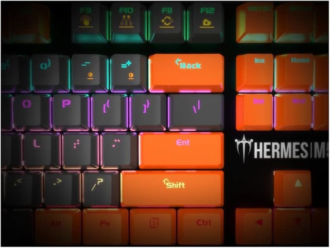 GAMDIAS Hermes M5A Mechanical Gaming Keyboard, Multi-Colored LED Effect and N-Key Rollover (Hermes M5A), Black