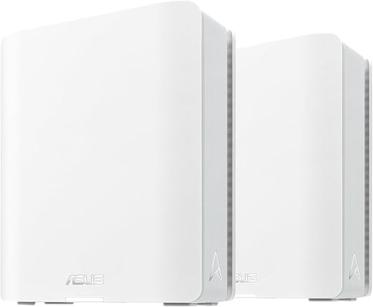 ASUS ZenWiFi BT6 Tri-Band WiFi 7 Mesh, 9.4 Gbps, 5800 sq.ft. (2pk), 2.5G WAN Port, Security and Parental Controls Included, Smart Home Master SSIDs, 4G & 5G Mobile Tethering- BT6 (W-2-PK)