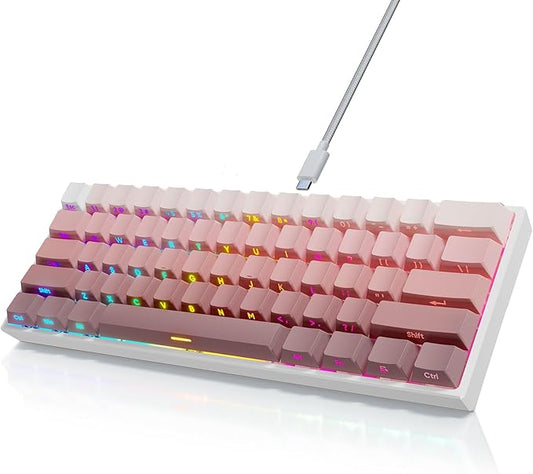 Mini 60% Mechanical Gaming Keyboard Wired, YK61 Hall Effect Magnetic Switch, Adjustable Actuation Rapid Trigger Mode, 8K Hz Polling Rate, Hot-Swap, 61 Keys RGB Backlit Side Printed PBT Keycaps