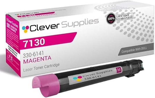 CS Replacement Toner Cartridge Compatible with Dell 7130 330-6141 Magenta Color Laser 7130cdn