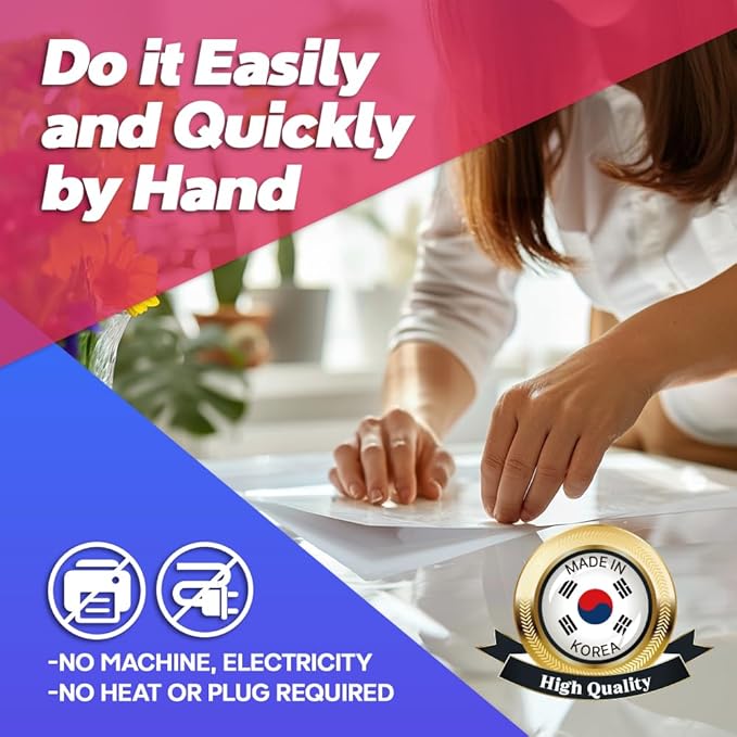 Self Adhesive Laminating Sheets 12.3x17.1 inches, 10 Pack, 4mil Thickness, No Heat or Machine Needed, Waterproof, Self Sealing, Easy Peel and Stick, Heavy Duty Clear Glossy Finish, by VIOLETTO