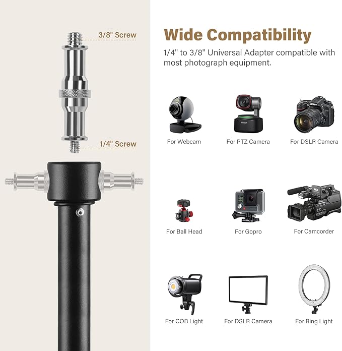 16.4' Heavy Duty Extreme Tall Video Camera Sports Tripod Stand, Sdfghj 16.4ft/500cm Sky High Tripod Light Stand with 1/4"& 3/8" Screw Adapter, Non-Slip Feet Wind Resistant, for Soccer/Basketball Games