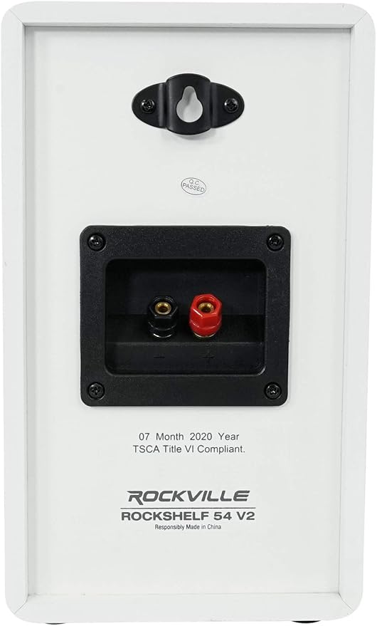 Rockville 2 RockShelf 54W 360w White 5.25"" Home Theater Bookshelf Speakers/4 Ohm, RockShelf 54W V2