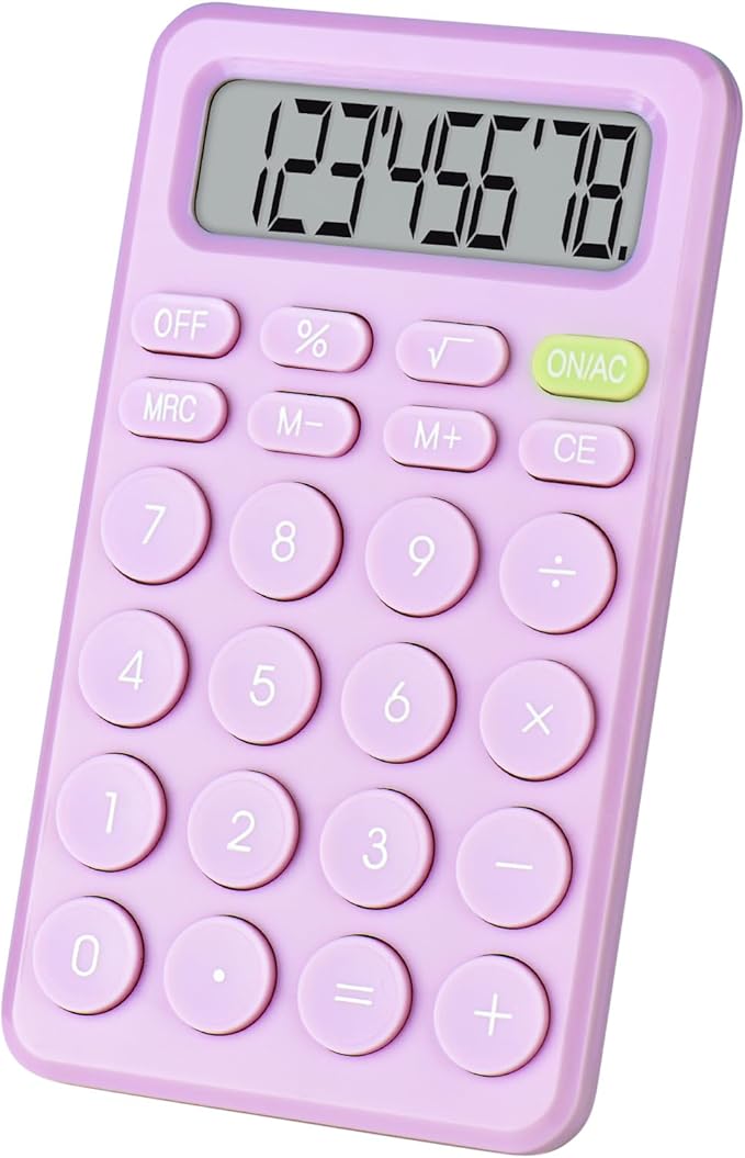 Basic 4 Function Calculator for Students and Office: Small, Portable, and Easy-to-use - Suitable for School and Office Essentials(Purple)