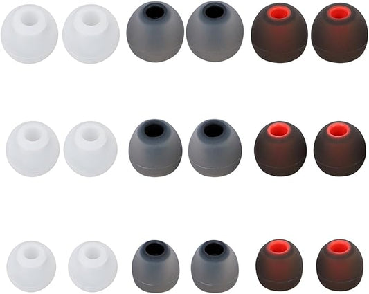 Earbud Replacement Tips Silicone Earbud Tips Earbud Covers Fit for in-Ear Headphones (Inner Hole 3.8mm -5.1mm) Ear Tips Earbud Rubber Tips 9 Pairs S/M/L