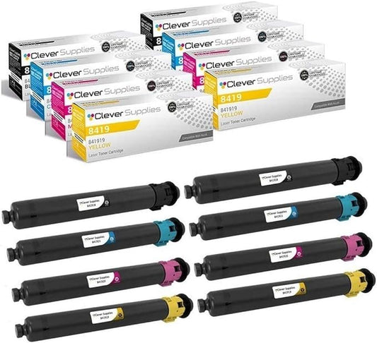 CS Replacement Toner Cartridge Compatible with Ricoh C2003 841918 Black 841921 Cyan 841920 Magenta 841919 Yellow Color Laser Aficio MP C2003 Aficio MP C2003 Plus Aficio MP C2004 8 Color Set