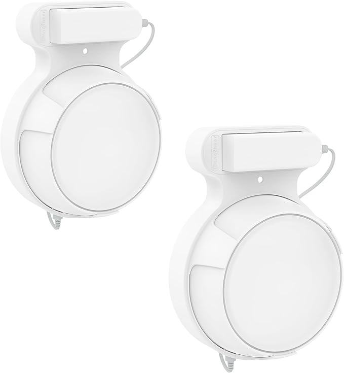 Wall Mount Bracket for TP-Link Deco BE23/BE25/BE3600/BE5000 Mesh WiFi 7 System Network and Power Cord Management Space-Saving TP-Link WiFi 7 Router Wall Mount Bracket (White-2Pack,White)