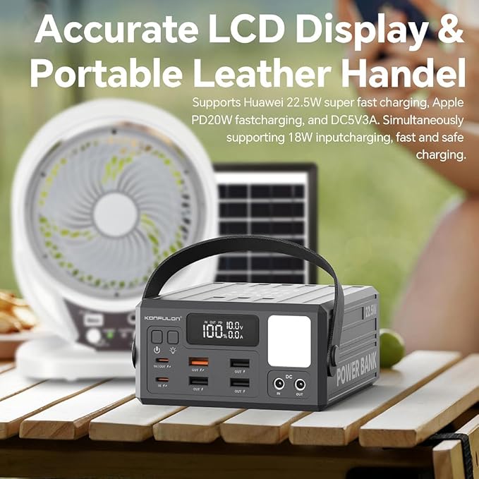 High Capacity Power Bank 100000mAh Fast Charging 22.5W PD 20W Portable USB C Battery Packs with 7 Outputs & LCD Display Battery Bank for iPhone, Samsung, iPad ,Macbook & Outdoors Camping (GREY)