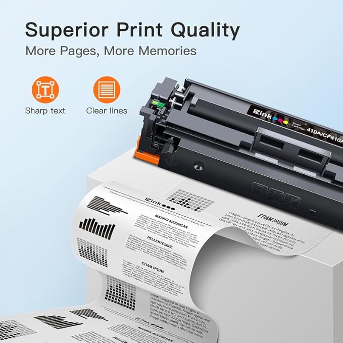 E-Z Ink 410A Toner Cartridge High Yield Replacement for HP 410A CF410A 410X CF411A CF412A CF413A for HP Color Laserjet Pro MFP M477fnw Toner M477fdw M477fdn M452dn M452nw M477 M377 Printer (4-Pack)