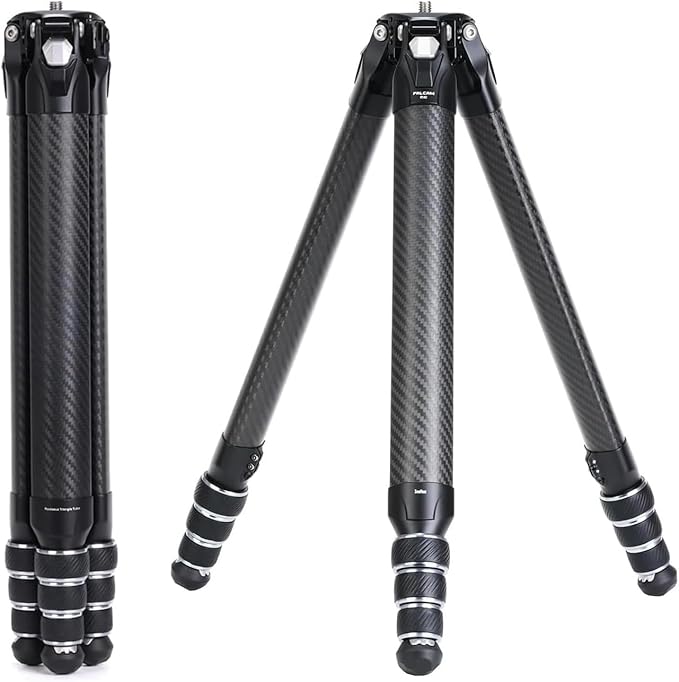Falcam TreeRoot F38 Pro Carbon Fiber Tripod, 61" Quick Lock Travel Tripod, 5kg Load, F22 Interfaces, 1/4" Screw, Carry Strap Holes for DSLR, Mirrorless, and Video Cameras (R140T)