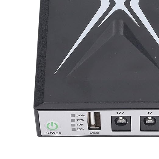10400mAh Mini UPS Battery Backup, Uninterruptible Power Supply with 2 Inputs, Supports 9V 12V DC Inputs, Multiple Intelligent Protections for Security Camera, Router, and