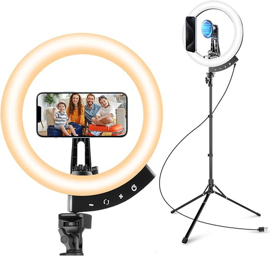 Aureday 12'' Ring Light with 62'' Tripod Stand and Magnetic Phone Holder, LED Ringlight with Selfie Wireless Remote, Circle Lighting for Video Recording, Makeup, TikTok, Photography