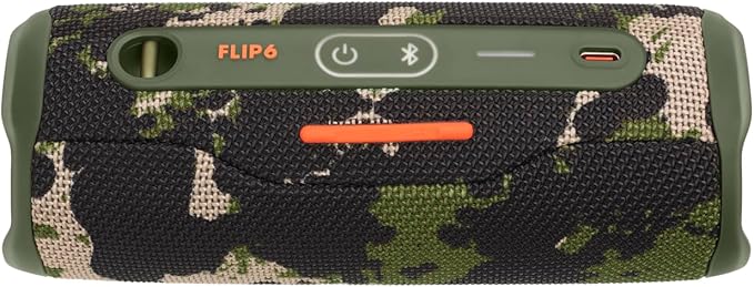 JBL Flip 6 - Portable Bluetooth Speaker, powerful sound and deep bass, IPX7 waterproof, 12 hours of playtime, JBL PartyBoost for multiple speaker pairing for home, outdoor and travel (Camo)