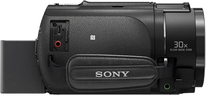 Sony FDR-AX43 UHD 4K Handycam Camcorder + 4K External Monitor + 2 x 64GB Memory Cards + 3 x NP-FV70 Batteries + 3 Piece Filter Kit + Wide Angle Lens + Telephoto Lens + Bag - Vlogging Bundle