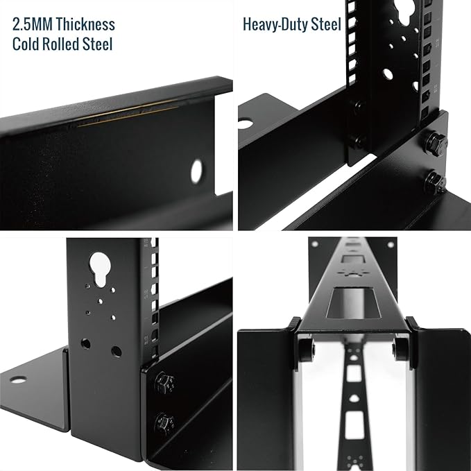 Tecmojo 27U 2-Post Open Frame Server Rack – 19" Network, Server, AV, Data & IT Equipment, Telecom & Patch Panel Mount, 1763 lbs Capacity, Black, Square Holes