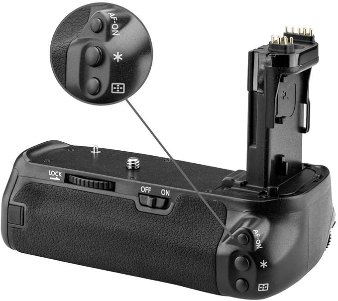 Battery Grip Kit for Canon EOS 70D, EOS 80D, EOS 90D Digital SLR Camera Includes Vertical Battery Grip BG-E14 Replacement + Qty 4 BM Premium LP-E6 Batteries + Rapid AC/DC Charger