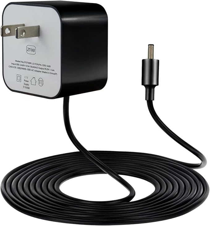 21W Power Adapter for Echo (1st & 2nd Generation), Echo Show (1st Gen), Echo Plus (1st Gen), Fire TV (2nd Gen), Echo Look, Echo Link, 5Ft AC Adapter Power Cord