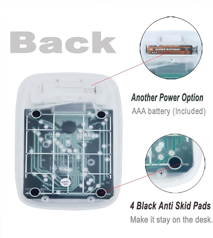 Mechanical Switch Calculator, Purple Calculator with Large LCD Display 8 Digit Tilt Screen and Big Button for Teachers Students Basic Office (Transparent and Purple)