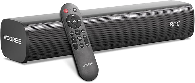 2.1ch Sound Bar for Smart TV with 6 Levels Voice Enhancement, Built-in Subwoofer, 16 Inches Bluetooth 5.3 TV Soundbar Speakers with ARC/Optical/AUX/USB Connection