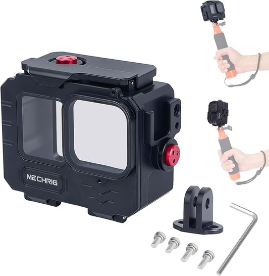 Aluminum Waterproof Case for GoPro HERO13 Black HERO12 HERO11 HERO10 HERO9 Action Camera 80M Deep Waterproof Horizontal and Vertical Shooting Switch (Standard-63071)