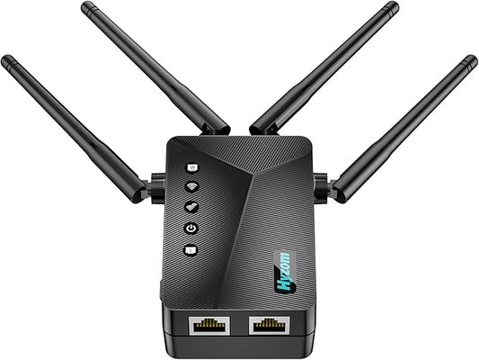 WiFi Extender Signal Booster for Whole Home & Backyard - 10K Sq.Ft Coverage w/4 Antennas | 90% Faster Internet Booster w/Ethernet Port, Easy Setup Wireless Repeater Works with Any Router