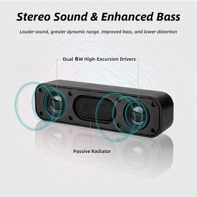USB Computer Speakers,Laptop Speakers Wired USB Powered,Portable Mini Sound Bar PC Speakers for Windows PC,Desktop Computer,Laptops and Checkout Counter with Stereo Sound