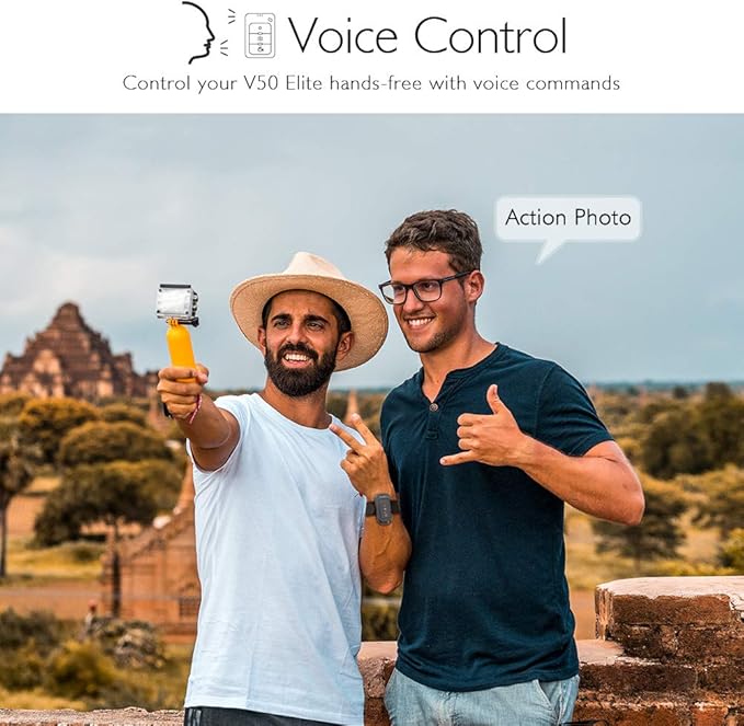 AKASO V50 Elite 4K60fps Touch Screen WiFi Action Camera Voice Control EIS 131 feet Waterproof Camera 8X Zoom Remote Control (with 64GB MicroSD Card)