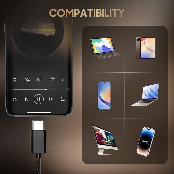 Rayleigh USB C Headphones with Microphone 3 Pack, Wired Earbuds with Heavy Bass, Type C Earphones with Noise Isolating, Compatible with iPad, Android Phones, Fits Most Type C Devices