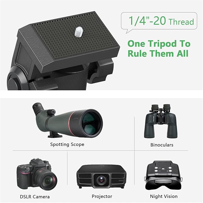 Compact Tabletop Tripod for Spotting Scope Monocular Camera Projector, Adjustable Tripod Stand with 1/4-20 Threads