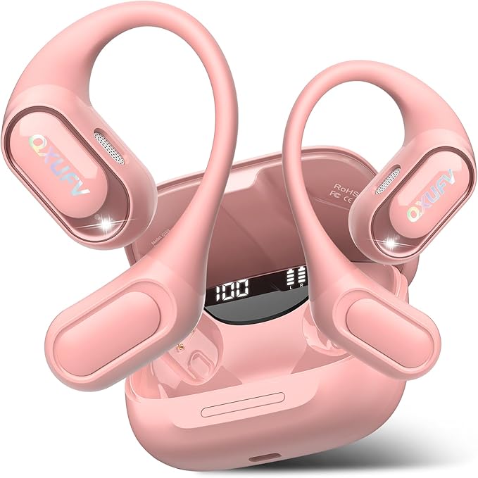 AI Translation Earbuds Real Time with Audio and Video Calls, 164 Language/7 Translation Modes Translator Earbuds Bluetooth 5.4 with APP, 50H Translate Ear Buds Device for Business/Learning, Pink