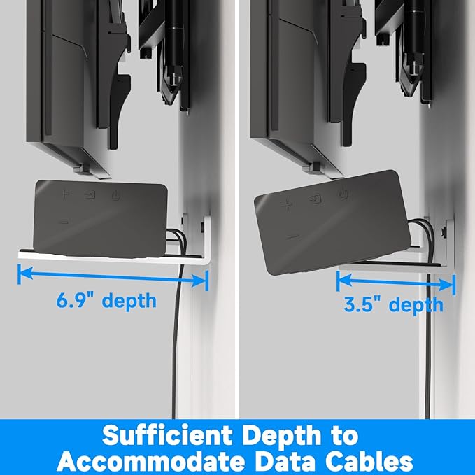 suptek Universal Soundbar Wall Mount Shelf – Wall Mount Bracket for Sony, Samsung, Vizio, LG, Sonos Sound Bars – Under TV Mounting, Space-Saving Design (SBR001GDLW)