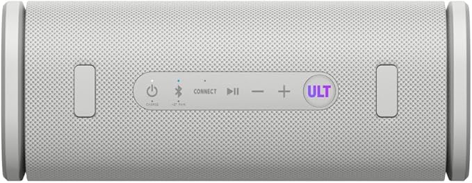Sony ULT Field 5 Wireless Portable Bluetooth Speaker, IP67 Waterproof, Dustproof, and Rustproof with Enhanced Bass, 25 Hour Battery, 360° Party Light, and Shoulder Strap (SRSULT50W), Off White