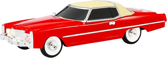 American Retro car Bluetooth Speaker, Mobile Wheel Retro car Model, HD Stereo, TWS Pairing, LED Ambient Light, Type-C Portable Charging, Home, Party, Camping Desktop Decoration (RED)