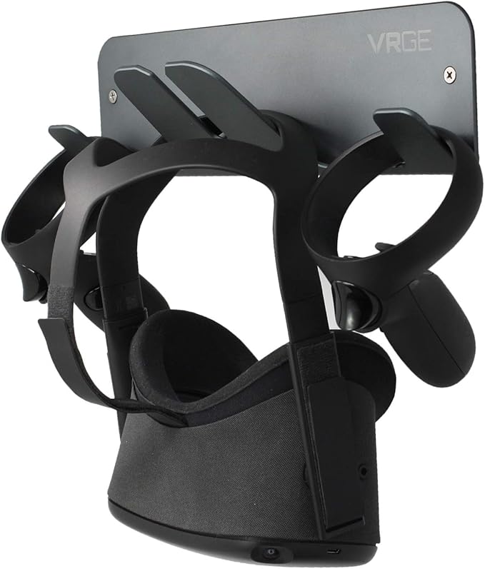 VRGE VR Wall Mount Storage Stand Hook - for Meta/Oculus Quest 3/2 - Rift-S - HTC Vive Pro - PS5 VR2 - Valve Index and Mixed Reality Headsets