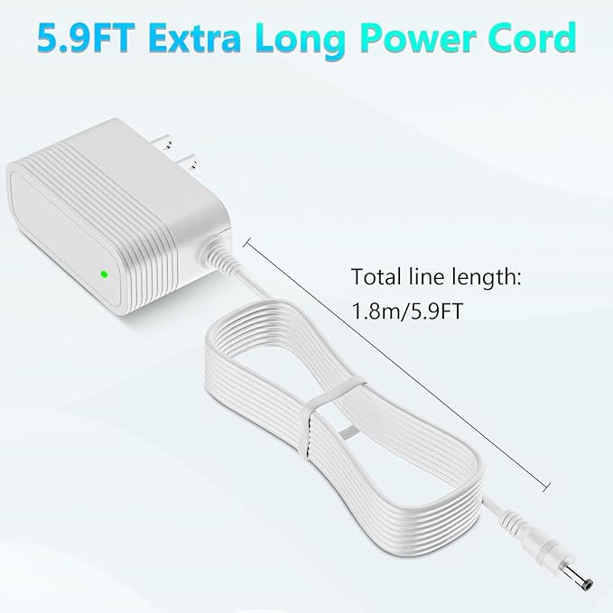 15W Power Adapter Replacement for Amazon Alexa Dot 3rd Gen, Dot 4th Gen, Dot 5th Gen 2022, Echo Pop, Echo Show 5, Echo Spot and Fire TV Cube Adapter Power Cord