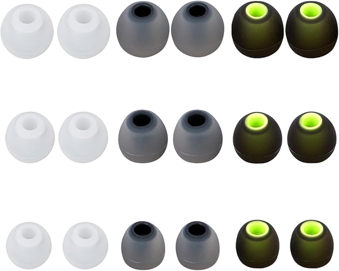 Earbud Replacement Tips Silicone Earbud Covers Fit for in-Ear Headphones (Inner Hole 3.8mm -5.1mm) 9 Pairs S/M/L