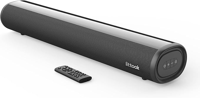 Sound Bar for TV, Bluetooth 5.0 Soundbar, 50 Watt 16 Inch Soundbars for Home Audio, Gaming, Projectors, TV Speakers Supports HDMI ARC/Optical/RCA/USB/AUX/Coax in Connection, Wall Mountable