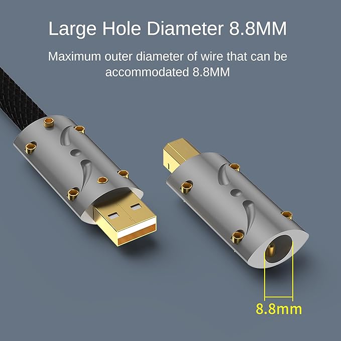 Viborg USB2.0 Male Type A USB Connector 4 Pin Plug Connector, Hi-End 24K Gold Plated USB Rewireable Connector with Alloy Cover for DIY (Type A)