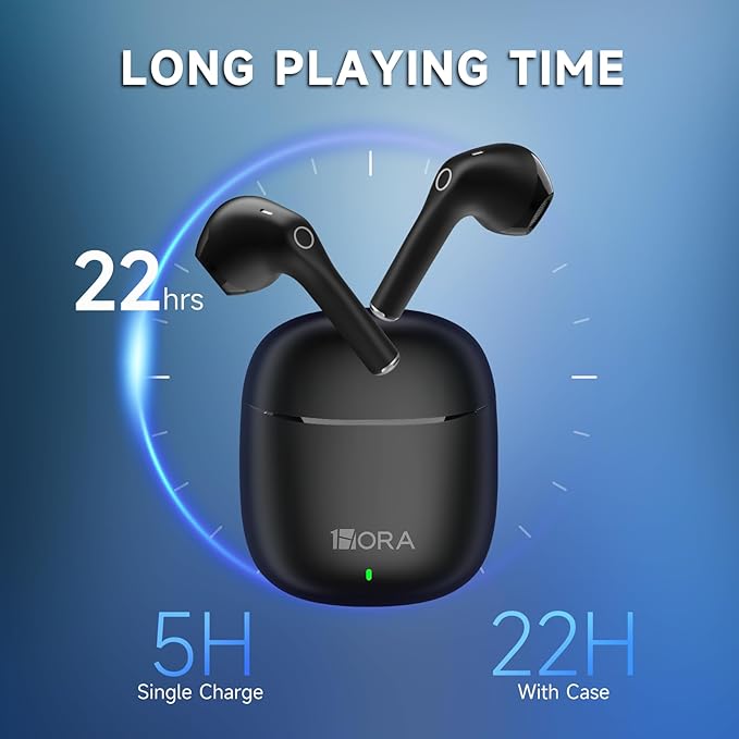 1 Hora 6 Packs Wireless Earbuds Bluetooth 5.3, Sports Headphones Deep Bass in-Ear Earphones, Premium Sound with Charging Case, Compatible with iPhone, Android Smartphone, Tablet, Laptop