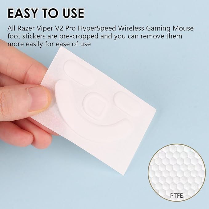 2 Pack V2 Pro Wireless Gaming Mouse Feet Sliding Stickers, Mice Glass Skates Pad, Replacement Glide Stickers for Smooth Control and Precision on Any Gaming Surface (Glide Mice Skates, PTFE)