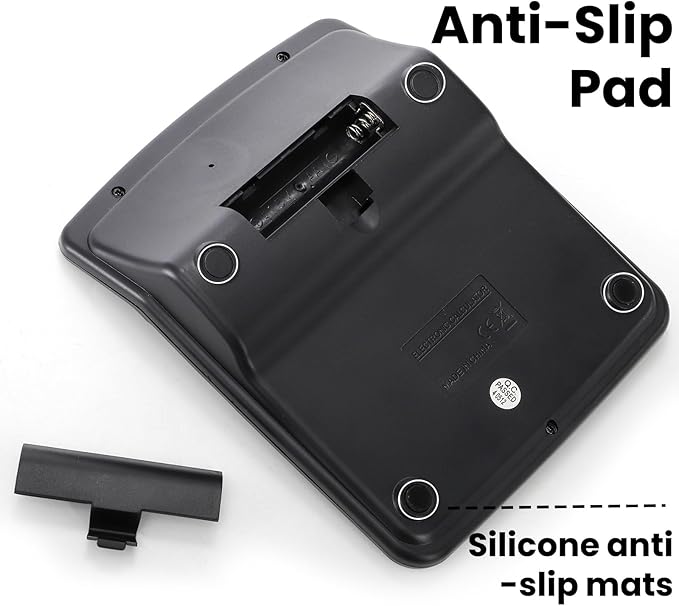 8 Pack Desktop Calculator 12 Digit, Solar Battery Basic Calculators, Dual Power Electronic Calculators with Large LCD Display, Sensitive Button Handheld Calculator for Office Home School, Black