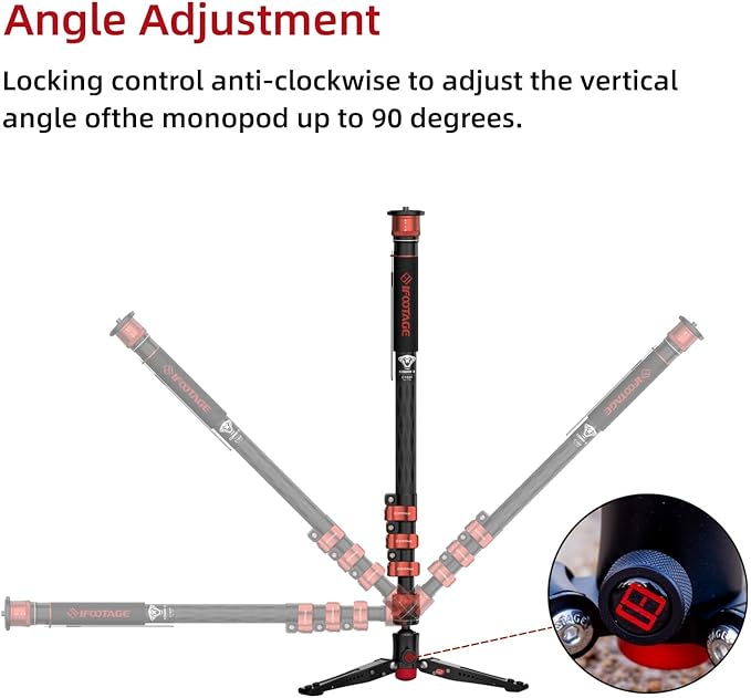 IFOOTAGE Cobra 3 A180F,Camera Monopodd with Tripod Base,Aluminum Professional Video Monopo,Suitable for SLR Cameras and Camcorders(71")