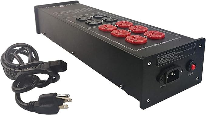 AC Power Filter Power Conditioner - WAudio AC Power Purifier with Surge Protector, Black