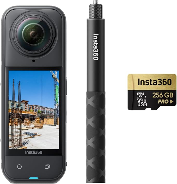 Insta360 X5 Construction Bundle - 360° Construction Camera, 8K30fps 360 HDR Video, 72MP Photo, 11K Timelapses, Supports OpenSpace, Cupix, FARO Sphere XG, Reconstruct, Dalux, Evercam, Oculo & More