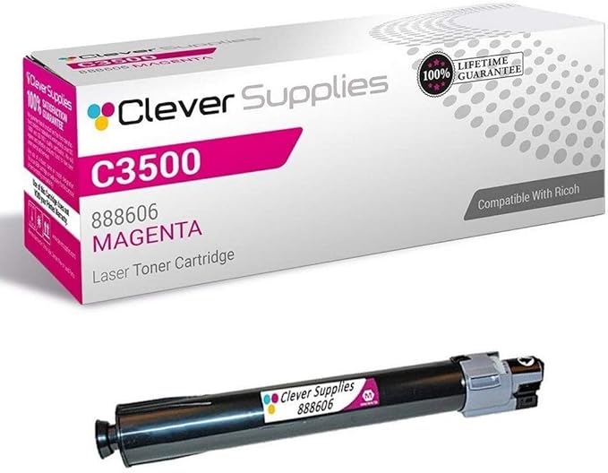 CS Replacement Toner Cartridge Compatible with Ricoh C3500 888606 Magenta Color Laser Aficio C3500 Aficio C4500 Aficio MP C3500 Aficio MP C3500 SPF Aficio MP C4500 Aficio MP C4500 SPF DSc535 Magenta
