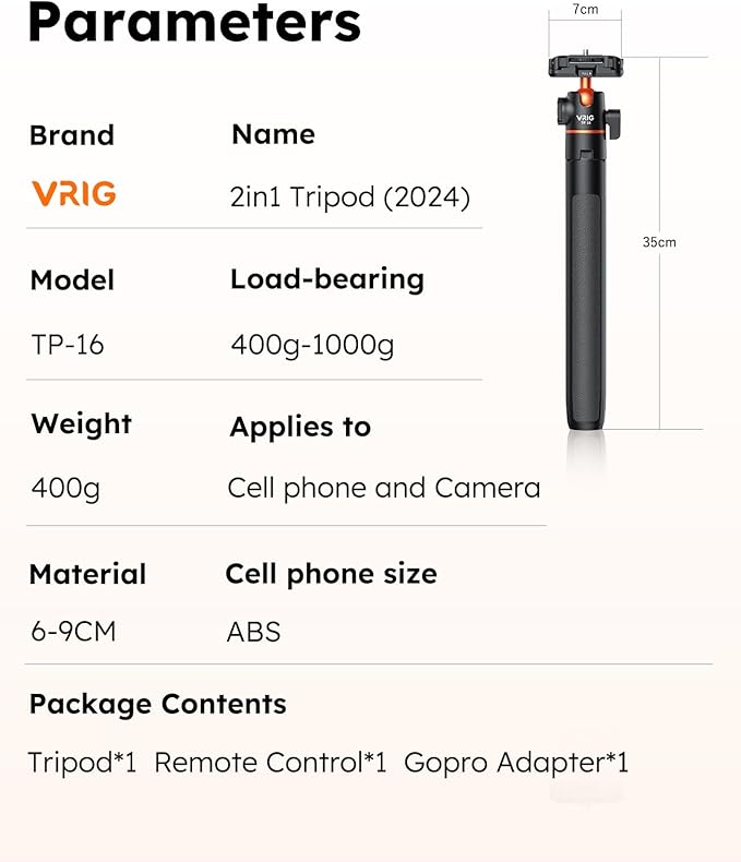 VRIG 57" Extendable Phone Tripod & Camera Tripod,3in1 Selfie Stick with Wireless Remote Shutter,360° Ball Head Cold Shoe Cell Phone Stand for iPhone/Gopro/Nikon Canon Camera