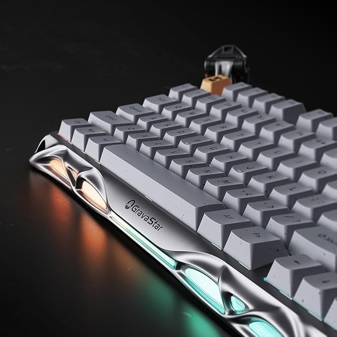 GravaStar Mercury K1 Pro Wireless Gaming Keyboard, Aluminum Alloy, 75% Layout Custom Keyboard, Designed for Durability & Unique Aesthetic (Gray)