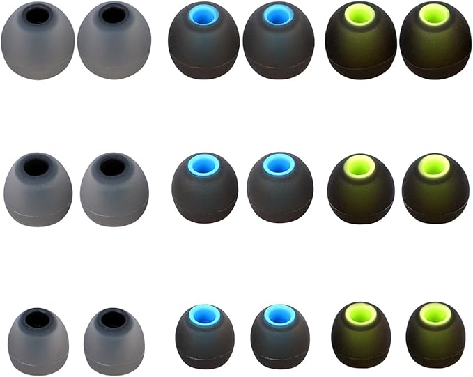 Silicone Replacement Earbud Tips Earbud Covers Ear Tips Fit for in-Ear Headphones (Inner Hole 3.8mm -5.1mm) Earbud Replacement Tips 9 Pairs